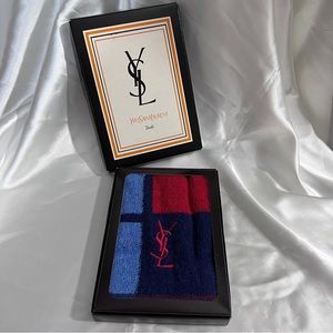 Vintage Yves Saint Laurent Towel,Blue/Red
